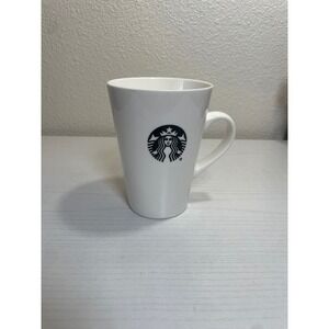 Starbucks White Ceramic Coffee Mug 16oz Tapered Design Dishwasher Microwave Safe